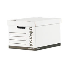 Universal® Medium-Duty Lift-Off Lid Boxes, Letter/Legal Files, 12" x 15" x 10", White, 12/Carton