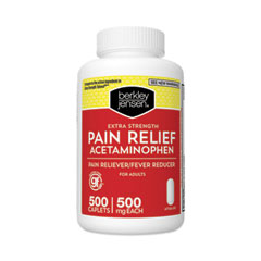 Berkley Jensen® Extra Strength Acetaminophen Tablets 500 mg, 500/Bottle, Delivered in 1-4 Business Days