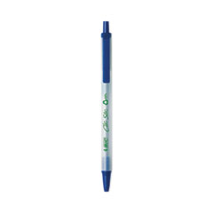 BIC® ReVolution Clic Stic Ballpoint Pen, Retractable, Medium 1 mm, Blue Ink, Translucent Frost/Blue Barrel, 48/Pack