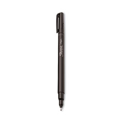 Sharpie® Water-Resistant Ink Porous Point Pen, Stick, Fine 0.4 mm, Black Ink, Black/Gray Barrel, Dozen