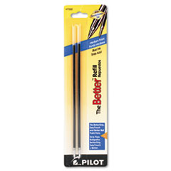 Pilot® Refill, Non-retract Better/BetterGrip/EasyTouch Ballpoint, Med, Blue, 2/Pack