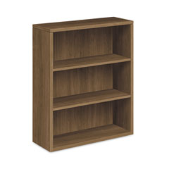 HON® 10500 Series Laminate Bookcase, Three-Shelf, 36w x 13.13d x 43.38h, Pinnacle