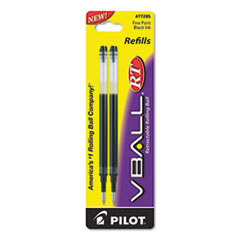 Pilot® Refill for Pilot VBall and VBall RT Rolling Ball Pens, Fine Conical Tip, Black Ink, 2/Pack