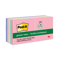 Post-it® Greener Notes Original Recycled Note Pads, 3" x 3", Sweet Sprinkles Collection Colors, 100 Sheets/Pad, 12 Pads/Pack