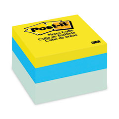 Post-it® Notes Original Cubes, 3" x 3", Blue Wave Collection, 470 Sheets/Cube
