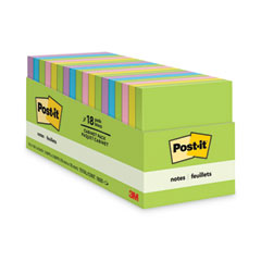 Post-it® Notes Original Pads in Floral Fantasy Collection Colors, Cabinet Pack, 3" x 3", 100 Sheets/Pad, 18 Pads/Pack