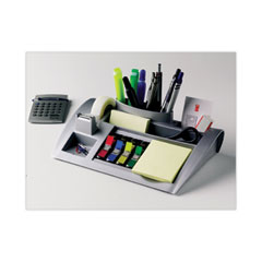Post-it® Notes Dispenser with Weighted Base, 9 Compartments, Plastic, 10.25 x 6.75 x 2.75, Black