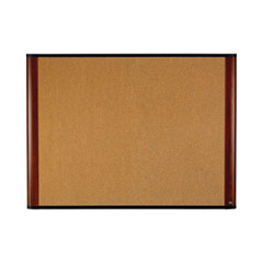 3M™ Cork Bulletin Board, 36 x 24, Aluminum Frame w/Mahogany Wood Grained Finish