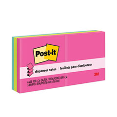 Post-it® Dispenser Notes Original Pop-up Refill, 3" x 3", Poptimistic Collection Colors, 100 Sheets/Pad, 6 Pads/Pack