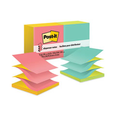 Post-it® Dispenser Notes Original Pop-up Refill, Poptimistic Collection Alternating-Color Value Pack, 3" x 3", 100 Sheets/Pad, 12 Pads/Pack