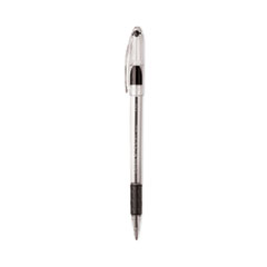 Pentel® R.S.V.P. Ballpoint Pen Value Pack, Stick, Fine 0.7 mm, Black Ink, Clear/Black Barrel, 24/Pack