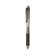 Pentel® EnerGel-X Gel Pen, Retractable, Fine 0.5 mm Needle Tip, Black Ink, Black Barrel, 24/Pack