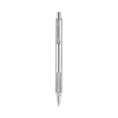 Zebra® F-701 Ballpoint Pen, Retractable, Fine 0.7 mm, Black Ink, Stainless Steel/Black Barrel