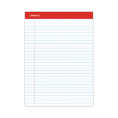 Universal® Perforated Ruled Writing Pads, Wide/Legal Rule, Red Headband, 50 White 8.5 x 11.75 Sheets, Dozen