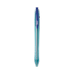 BIC® ReVolution Ocean Bound Ballpoint Pen, Retractable, Medium 1 mm, Blue Ink/Translucent Blue Barrel, Dozen