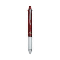 Pilot® Dr. Grip 4 + 1 Multi-Color Ballpoint Pen/Pencil, Retractable, 0.7mm Pen/0.5mm Pencil, Black/Blue/Green/Red Ink, Wine Barrel