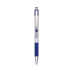 Zebra® G-301 Gel Pen, Retractable, Medium 0.7 mm, Blue Ink, Stainless Steel/Blue Barrel
