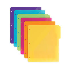 Smead® Three-Ring Binder Poly Index Dividers with Pocket, 9.75 x 11.25, Assorted Colors, 30/Box