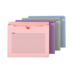 Smead® Notes File Jackets, Straight Tab, 2" Expansion, Letter Size, Assorted Colors, 12/Pack
