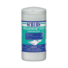 SCRUBS® MEDAPHENE Plus Disinfecting Wipes, Citrus, 9 x 7, White, 73/Canister, 6/Carton