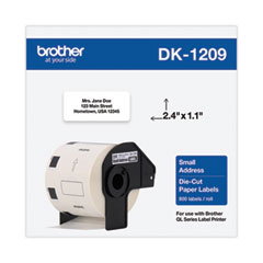 Brother Die-Cut Address Labels, 1.1" x 2.4", White, 800/Roll