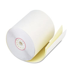 Iconex™ Impact Printing Carbonless Paper Rolls, 2.75" x 90 ft, White/Canary, 50/Carton