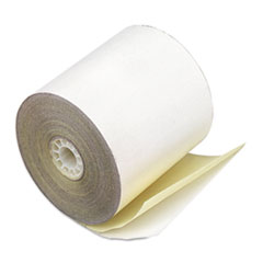 Iconex™ Impact Printing Carbonless Paper Rolls, 2.25" x 70 ft, White/Canary, 50/Carton