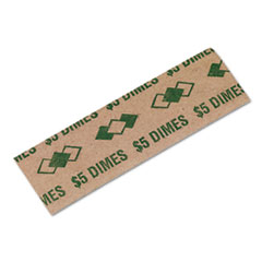Iconex™ Tubular Coin Wrappers, Dimes, $5, Pop-Open Wrappers, 1000/Pack
