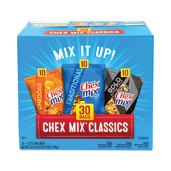 Chex Mix® Varieties, Assorted Flavors, 1.75 oz Pack, 30 Packs/Carton, Ships in 1-3 Business Days