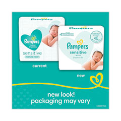 Pampers® Sensitive Baby Wipes, 1-Ply, 6.8 x 7, Unscented, White, 56/Pack, 8 Packs/Carton