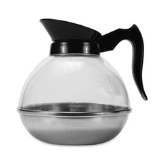 Coffee Pro Unbreakable Regular Coffee Decanter, 12-Cup, Stainless Steel/Polycarbonate, Black Handle