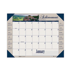 House of Doolittle™ Earthscapes Recycled Monthly Desk Pad Calendar, Motivational Photos, 22 x 17, Blue Binding/Corners, 12-Month (Jan-Dec): 2023