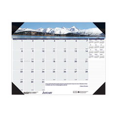 House of Doolittle™ Earthscapes Recycled Monthly Desk Pad Calendar, Mountains of the World Photos, 22 x 17, Black Corners,12-Month(Jan-Dec): 2023