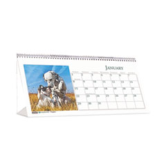 House of Doolittle™ Earthscapes Recycled Desk Tent Monthly Calendar, Puppies Photography, 8.5 x 4.5, White/Multicolor Sheets, 2022