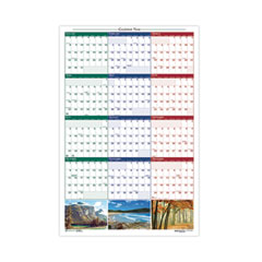 House of Doolittle™ Earthscapes Recycled Reversible/Erasable Yearly Wall Calendar, Nature Photos, 18 x 24, White Sheets, 12-Month (Jan-Dec): 2024