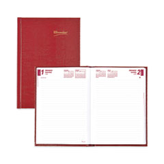 Brownline® Daily/Monthly Planner, 8.25 x 5.75, Red Cover, 12-Month (Jan to Dec): 2024