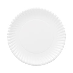 AJM Packaging Corporation Gold Label Coated Paper Plates, 9" dia, White, 120/Pack, 8 Packs/Carton