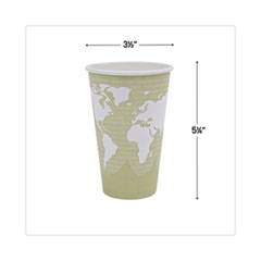 Perk Eco-ID Compostable PLA Corn Plastic Cold Cups, 12 oz, Clear/Green, 50/Pack, 6 Packs/Carton