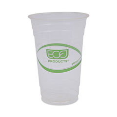 Eco-Products® GreenStripe Renewable and Compostable Cold Cups, 20 oz, Clear, 50/Pack, 20 Packs/Carton