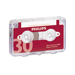 Philips® Audio & Dictation Mini Cassette, 30 Minutes (15 x 2), 10/Pack