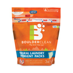 Boulder Clean Laundry Detergent Packs, Valencia Orange, 34/Pouch, 6 Pouches/Carton