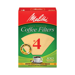 Melitta® Melitta Coffee Filters, #4,  8 to 12 Cup Size, Cone Style, 100 Filters/Pack, 3/Pack, Delivered in 1-4 Business Days