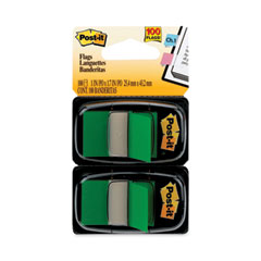 Post-it® Flags Standard Page Flags in Dispenser, Green, 50 Flags/Dispenser, 2 Dispensers/Pack