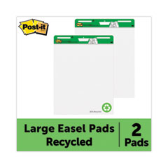 Post-it® Easel Pads Super Sticky Vertical-Orientation Self-Stick Easel Pads, Green Headband, Unruled, 25 x 30, White, 30 Sheets, 2/Carton