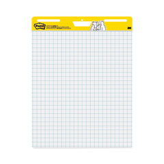 Post-it® Easel Pads Super Sticky Vertical-Orientation Self-Stick Easel Pad Value Pack, Quadrille Rule (1 sq/in), 25 x 30, White, 30 Sheets, 4/Carton