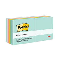 Post-it® Notes Original Pads in Beachside Cafe Collection Colors, 3" x 3", 100 Sheets/Pad, 12 Pads/Pack