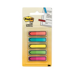 Post-it® Flags Arrow 0.5" Page Flags, Five Assorted Bright Colors, 20/Color, 100/Pack