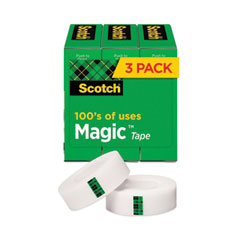 Scotch® Magic Tape Refill, 1" Core, 0.75" x 83.33 ft, Clear, 3/Pack