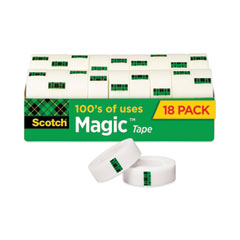 Scotch® Magic Tape Cabinet Pack, 1" Core, 0.75" x 83.33 ft, Clear, 18/Pack
