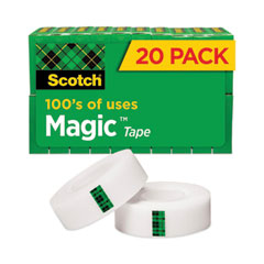 Scotch® Magic Tape Value Pack, 1" Core, 0.75" x 83.33 ft, Clear, 20/Pack